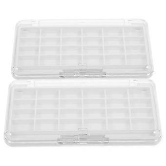 2PCS Empty Lipstick Palette: Empty Makeup Palette Lipstick Box Portable Eyeshadow Pan DIY Powder Blush Storage Box Transparent Container XI