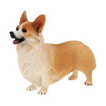 1pc Simulation Dog Figurine Corgi Pet Ornament Static Solid Animal Model Desktop Decoration (Standing Corgi)