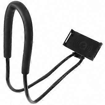 Suporte universal para celular de mesa ou para pendurar no pescoço, com rotação livre, preto, 26 cm.