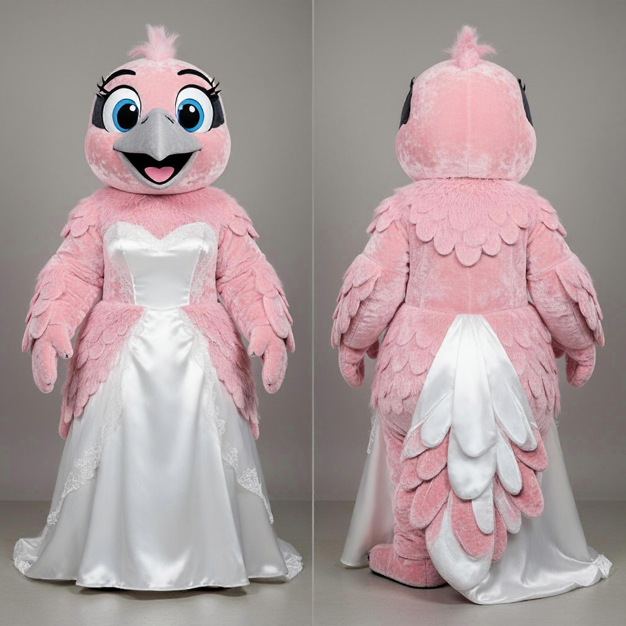 MASTICOT Blush Pink Feathered Crow Mascot