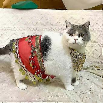 Dog Belly Dance Skirt with Sequins, Bling Hip Scarf for Corgis, Adjustable Puppy Costume for Birthday Parties, Halloween & Celeb