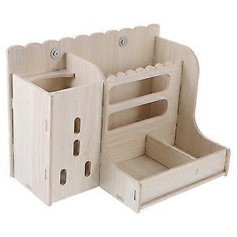 Futtertrog aus Holz, Heuraufe zur Fütterung von Kaninchen und Meerschweinchen