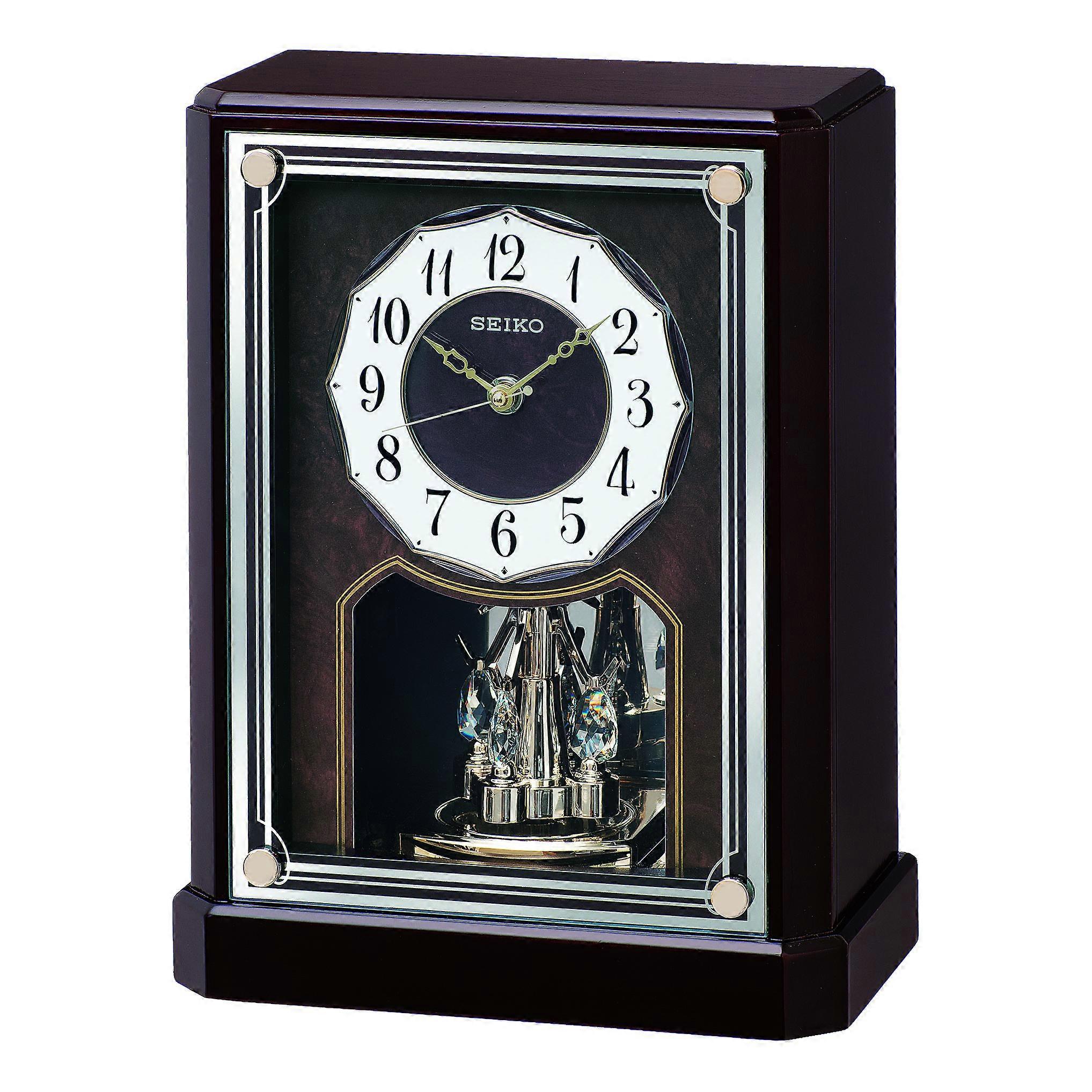 Seiko Traditional Rotating Pendulum Mantel Clock QXN233B