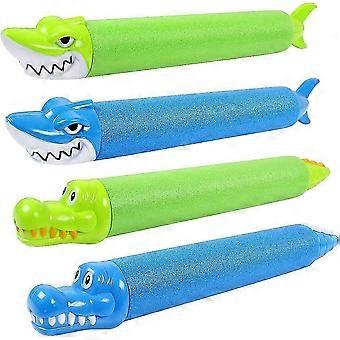 4-pakning Squirter Guns, Shark Shape Super nedsenkbare vannpistoler, Sommer vannpistolaktiviteter for barn, Svømmebasseng Vannpistol Kampleker