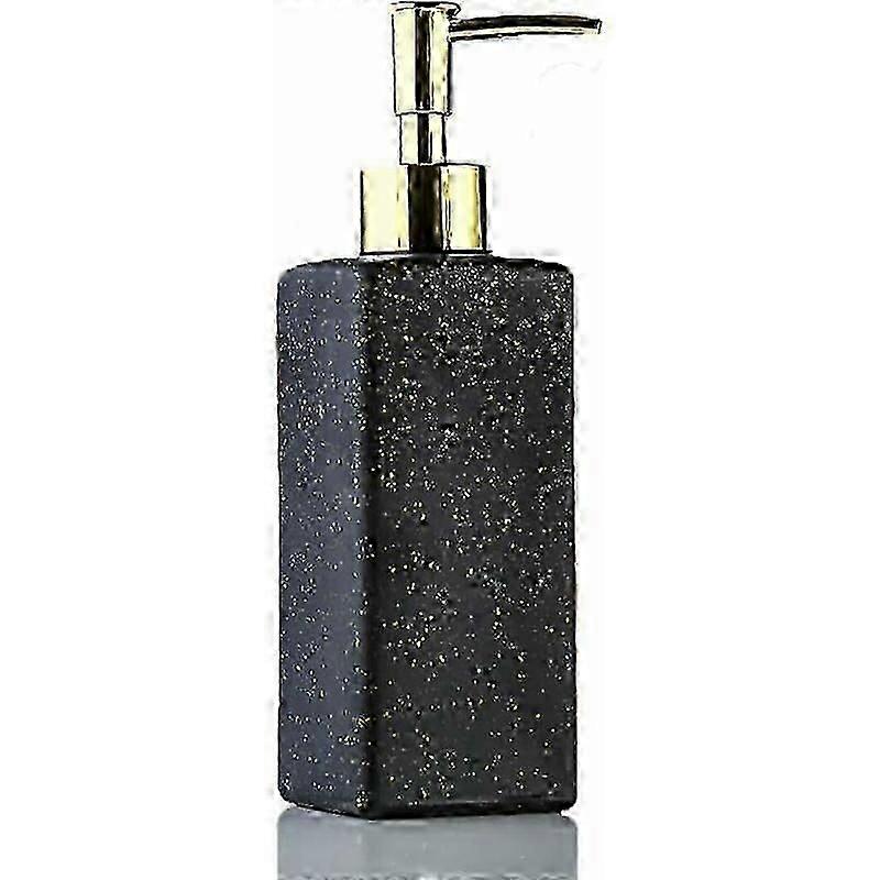 400ml Ceramic Hand Sanitizer Bottle with Black Marble Splash Pattern