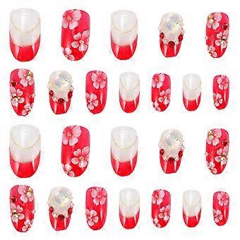 Fake Nails Decorative Nails for Nail Art 24Pcs Christmas Artificial Patches