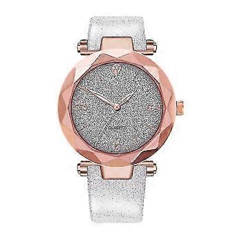 Women Quartz Watch PU Leather Strap Simple Round Dial Wristwatch Gifts