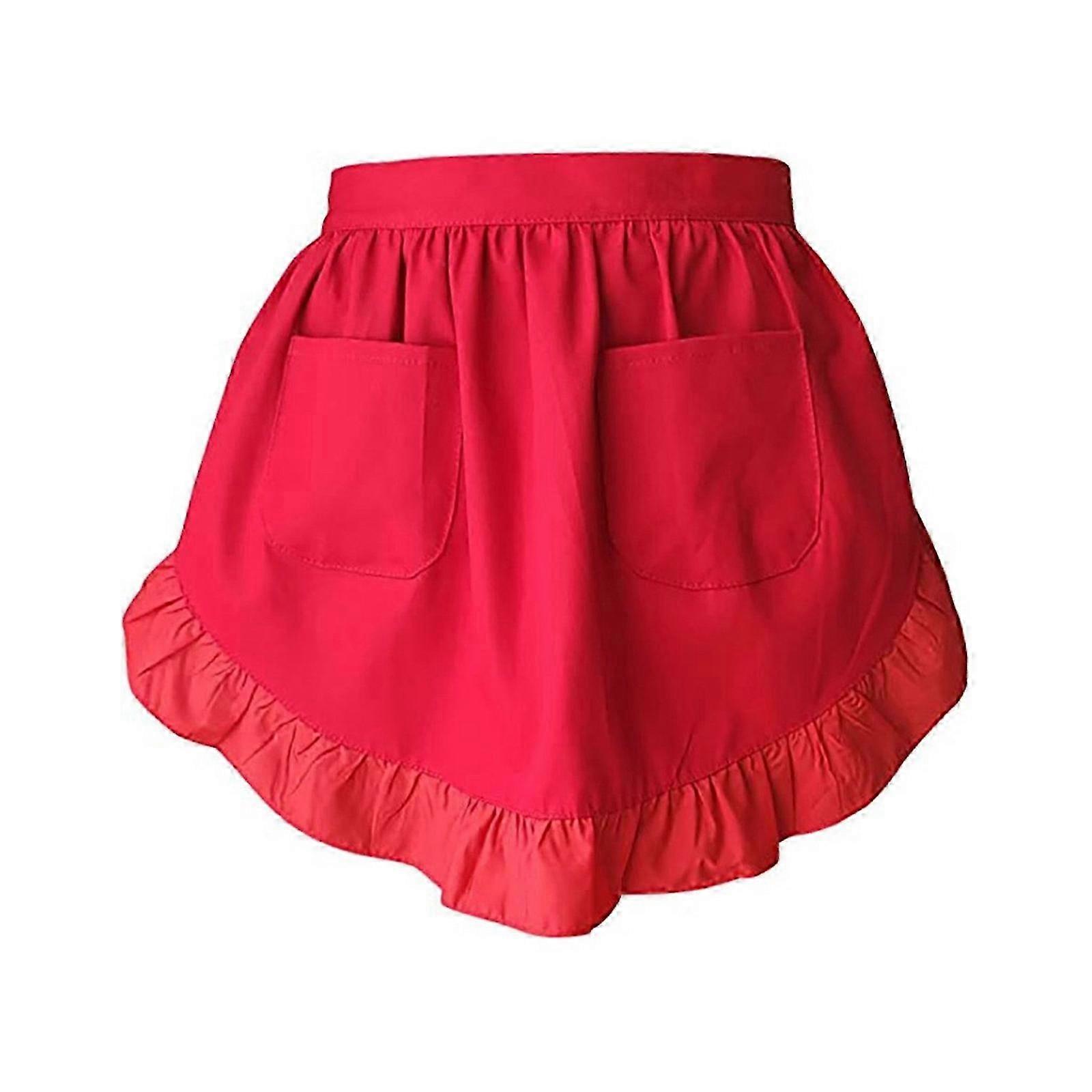 Polyester Ruffled Maid Costume Apron