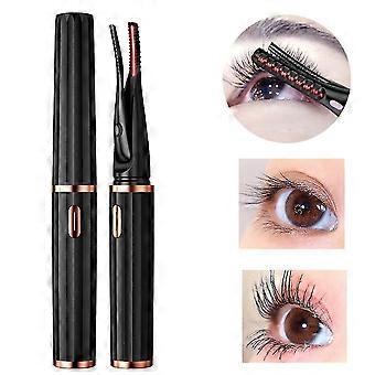 Electric Heated Eyelash Curler, Fast Heating, Adjustable Temperature, USB Rechargeable, Portable Natural Curl Tool for Real and False Lashes