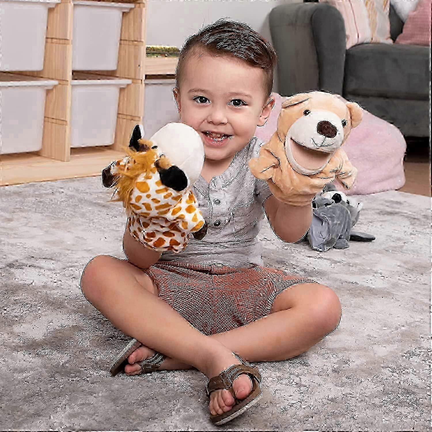 25cm Grey Wolf Plush Hand Puppet