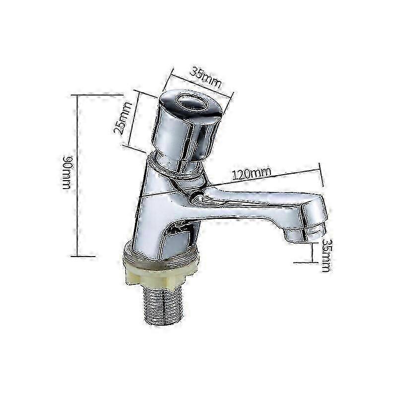 Time-Delay Chrome Push Faucet