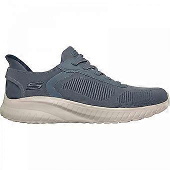 Men's Skechers BOBS Sport Squad Chaos Solid Step | Slate | Mens Comfort Slip Ins Trainers