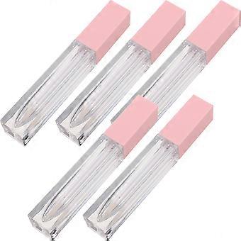 Lip Gloss Tube Container for DIY 15Pcs Pink Refillable Square Lipstick Bottles