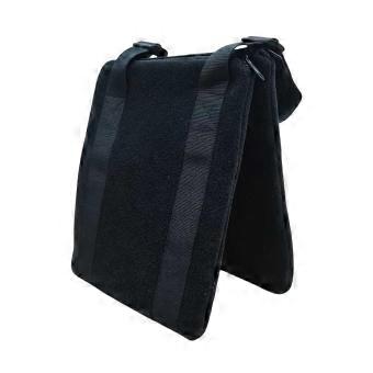 Horse Pad Insert with Adjustable Removable Cushioning, Black Fabric Exterior, Two Padded Panels, a Top Joining Section and Visible Webbing Detail