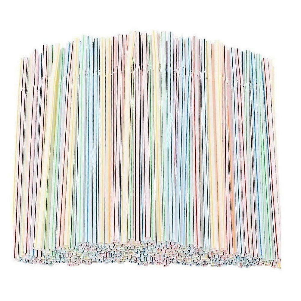 1000pcs Biodegradable Plastic Straws Disposable Durable for Drinks