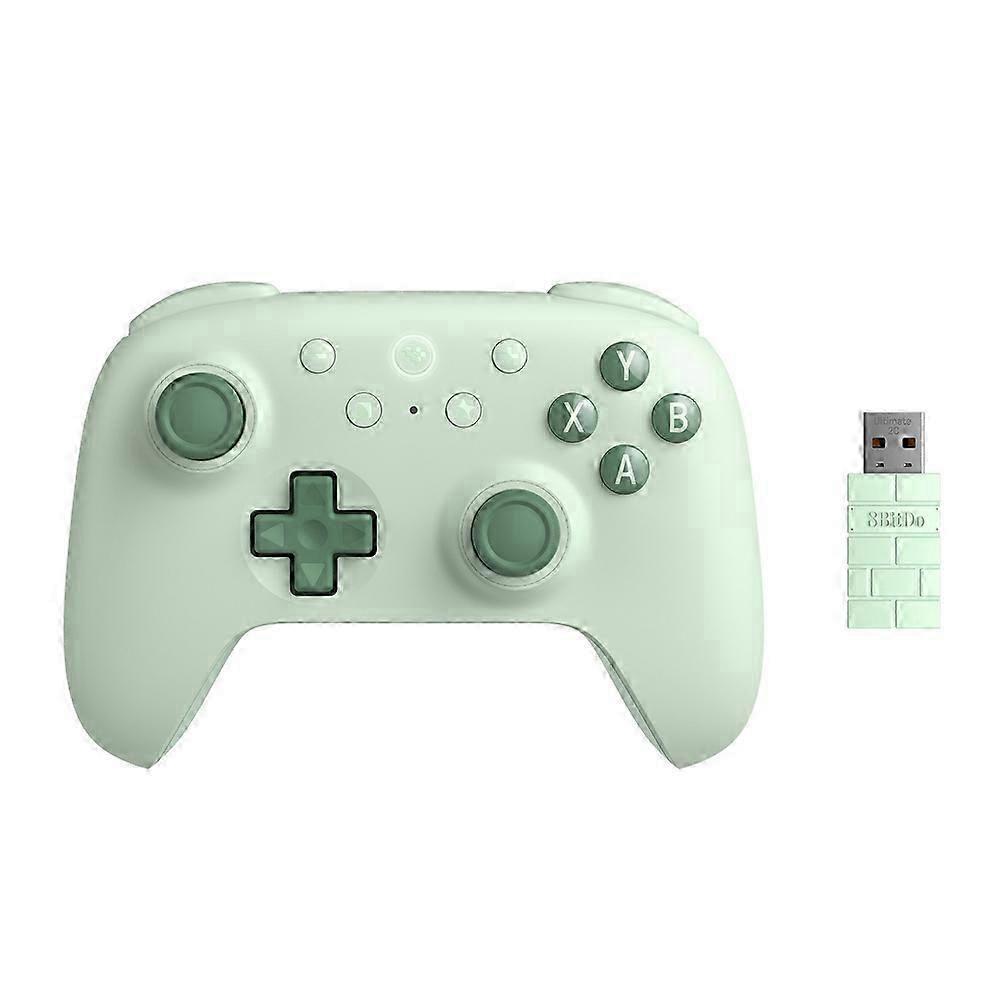 8BitDo Wireless 2.4G Gaming Controller with Hall Effect Joystick for PC Steam Deck Raspberry Pi Android,Green-WHBYV