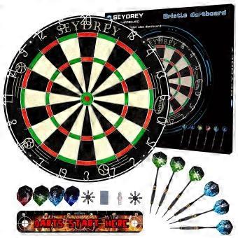 Dartboard set met 6 stalen darts en 12 vluchten