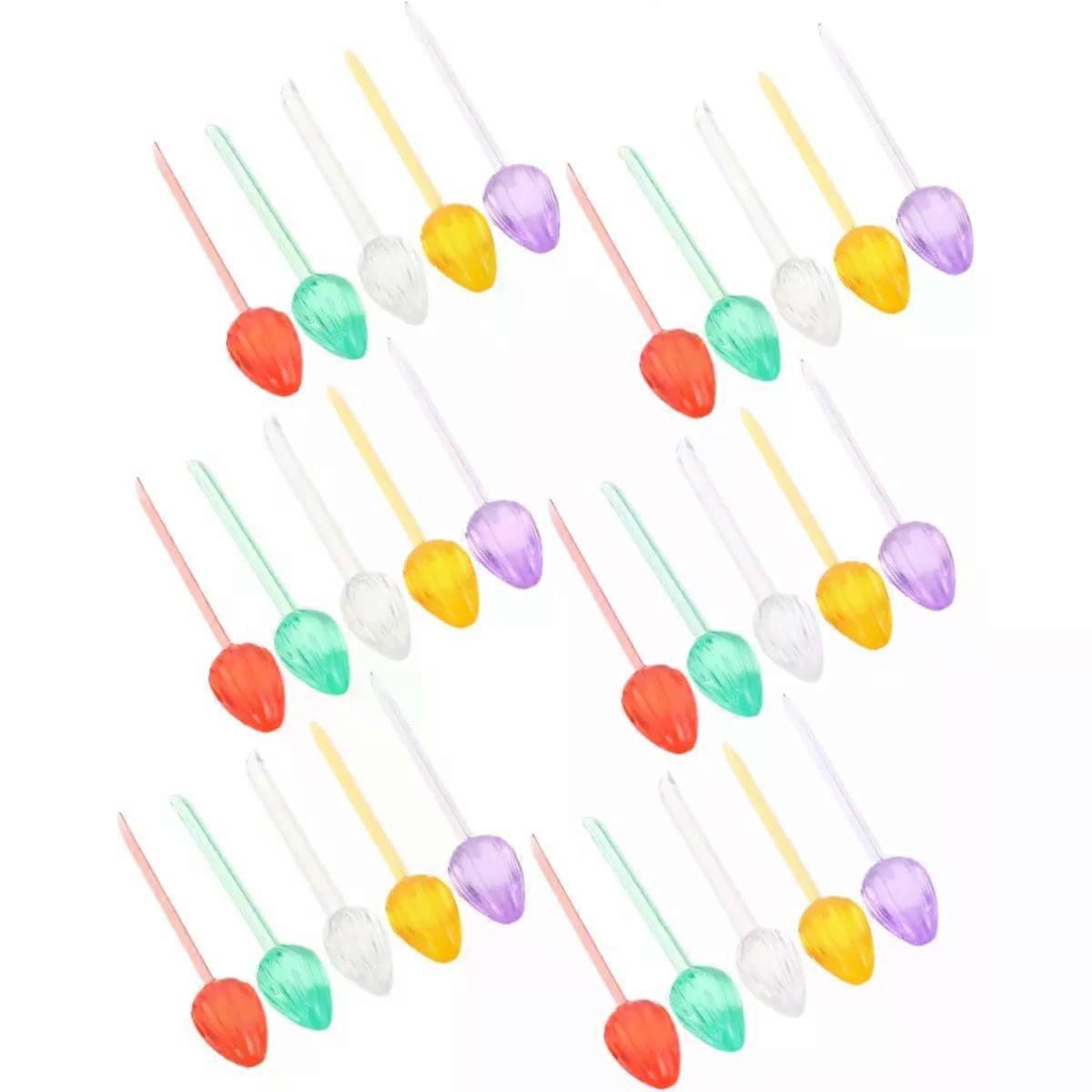 100pcs Ceramic Christmas Tree Light Plastic Bulbs Mini 5 Colour