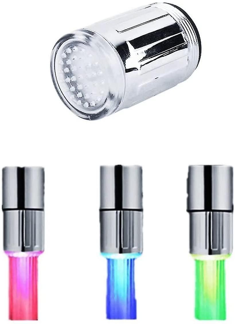 3 Color Led Light Changingtemperature Sensor Shower Stream Water Faucet Tap