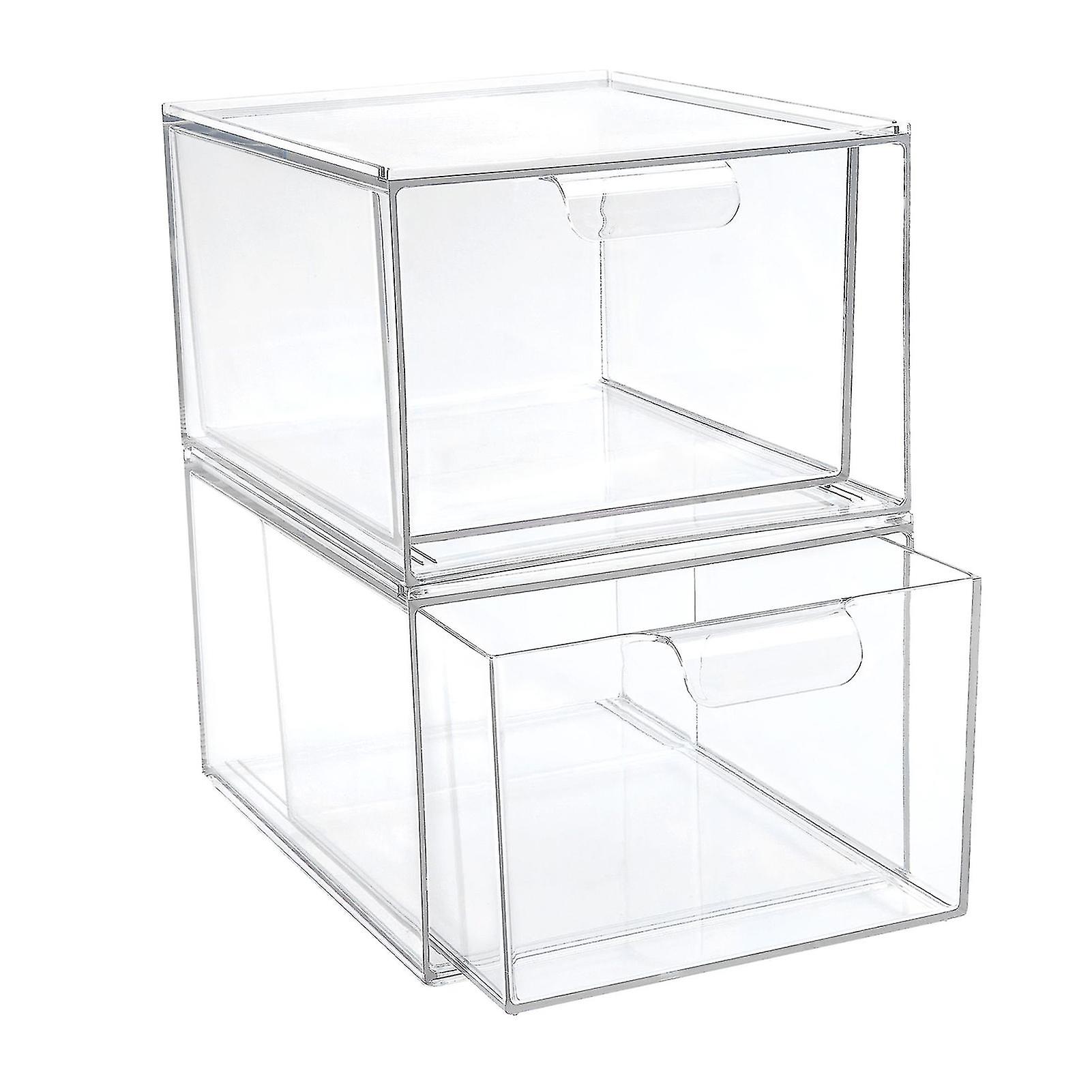 2pcs Plastic Desktop Storage Drawer Heavy Duty Storage Boxes