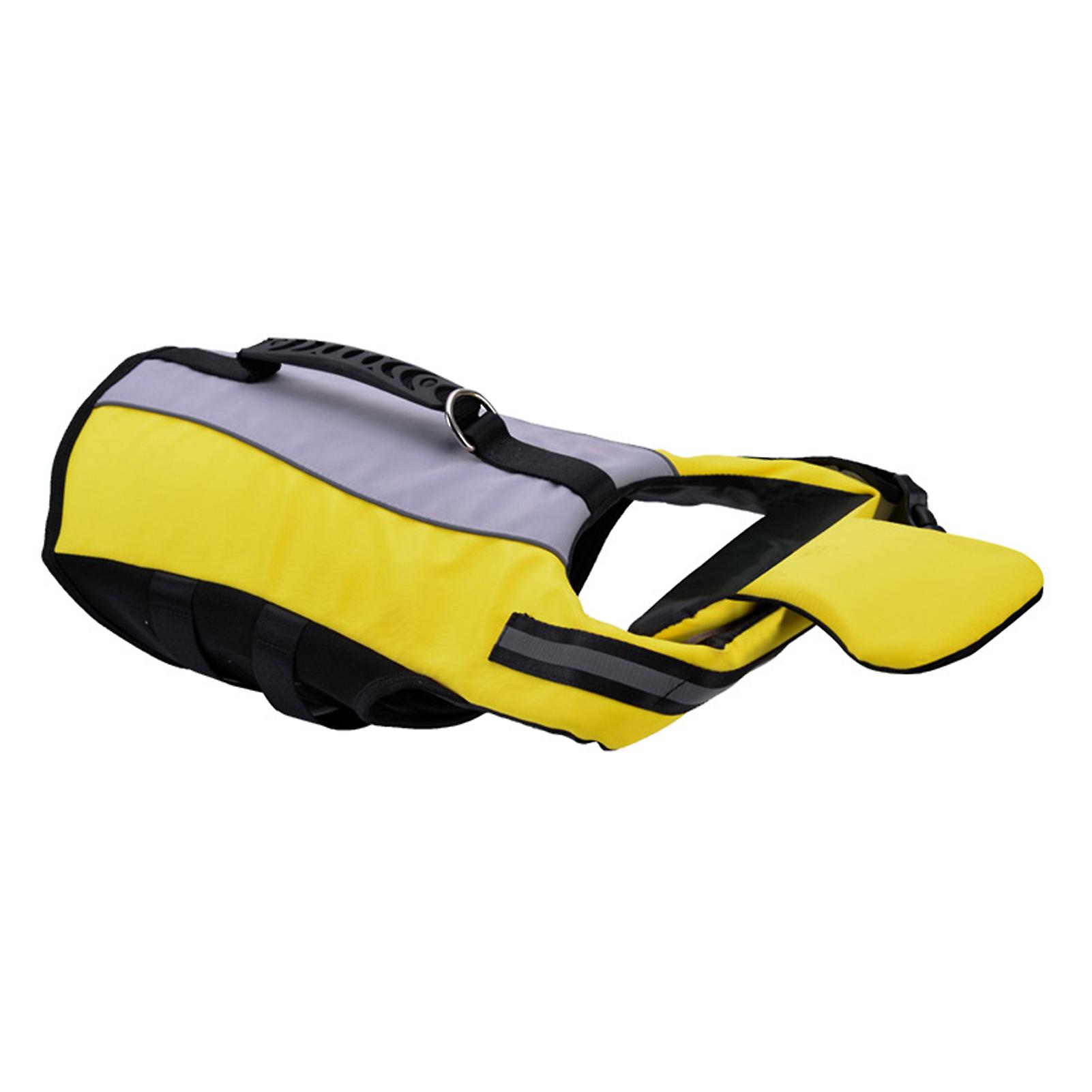 Dog Life Jackets With Handle Reflective Stripes Swimming Floatation Vests