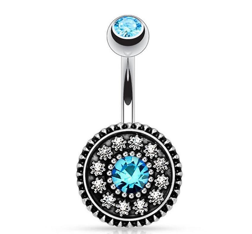 Creative Style Quality Diamond-embedded Fixed Navel Nail Navel Ring