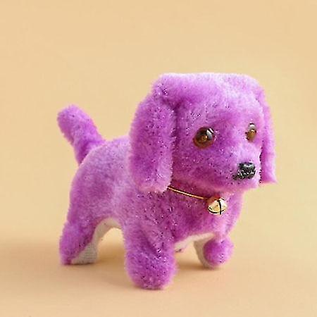 Purple Soft Plush Walking Glowing Barking Dog Electric Toy