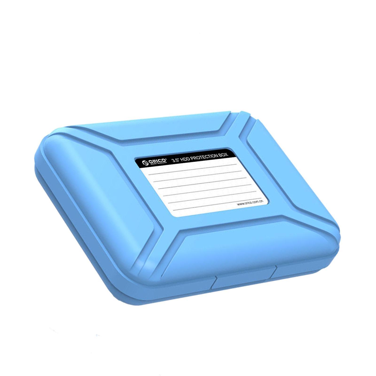 Portable 3.5inch Hard Drive Case HDD Storage Case Dustproof Anti-Static Blue