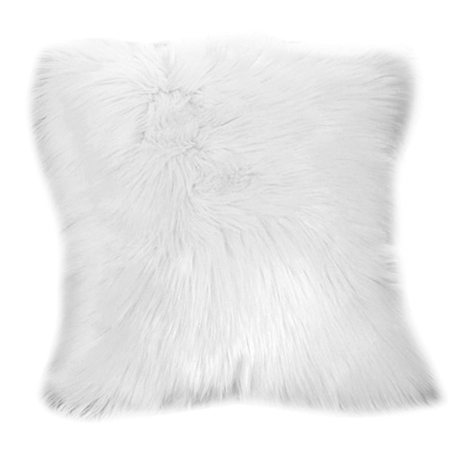 ZHOUBA Pillow Case Soft Texture Plush Faux Long Fur Sofa Cushion Throw Cover Furniture Accessories