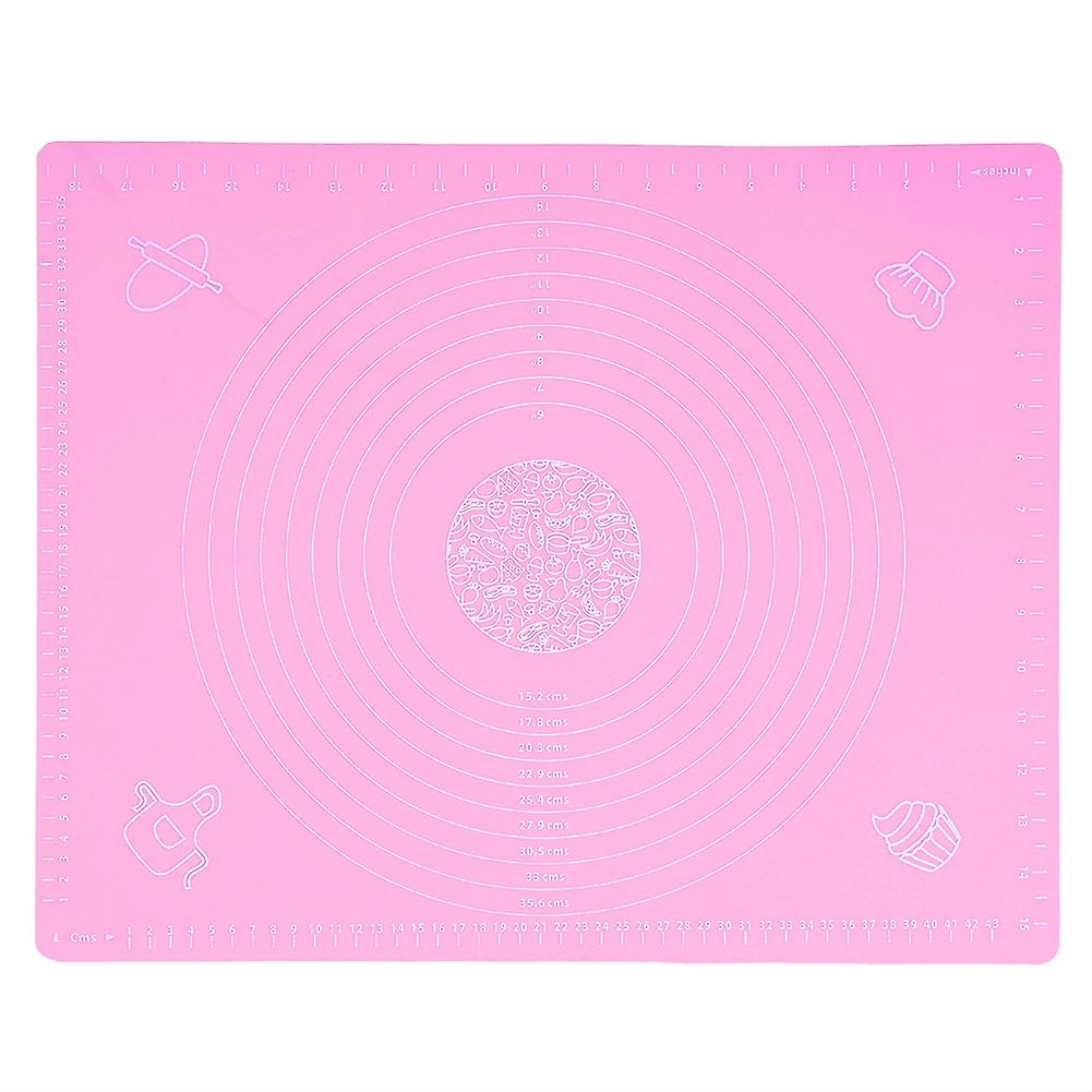 Thick Silicone Baking Mat for Rolling Dough, with Scales, Pink, 40 x 50 cm