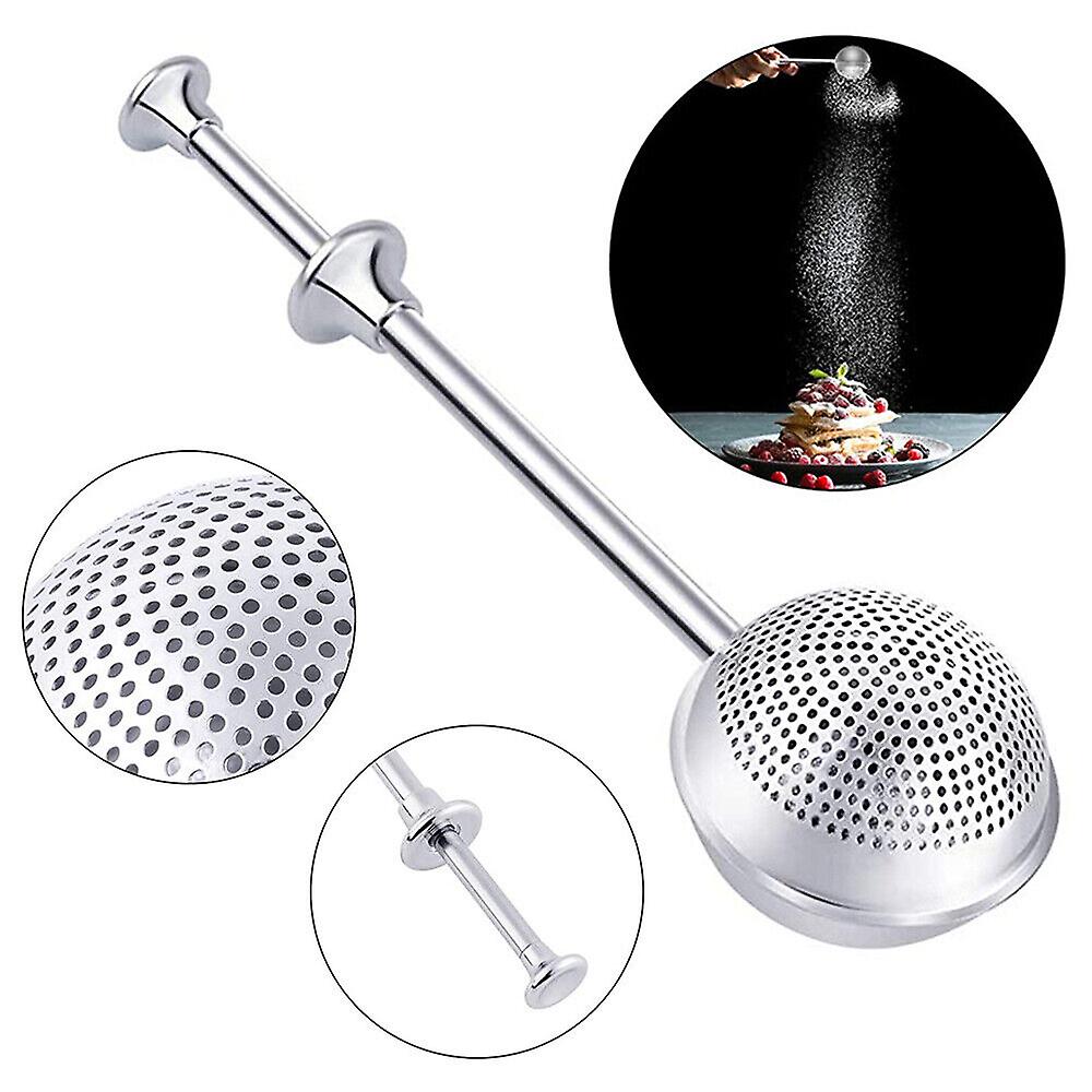 Powdered Sugar Shaker Duster Flour Shaker Dispenser with Spring-operated Handle
