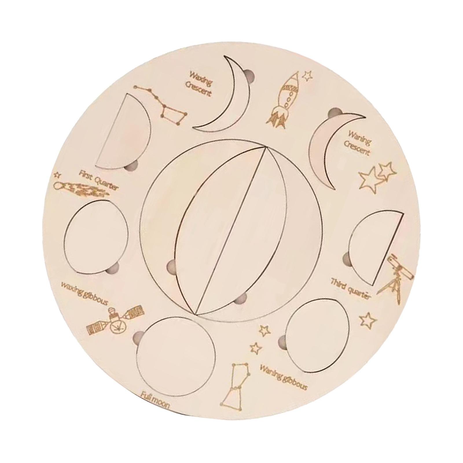 Moon Phase Puzzle Moon Recognition Development Game Jigsaw for Toddlers Kids