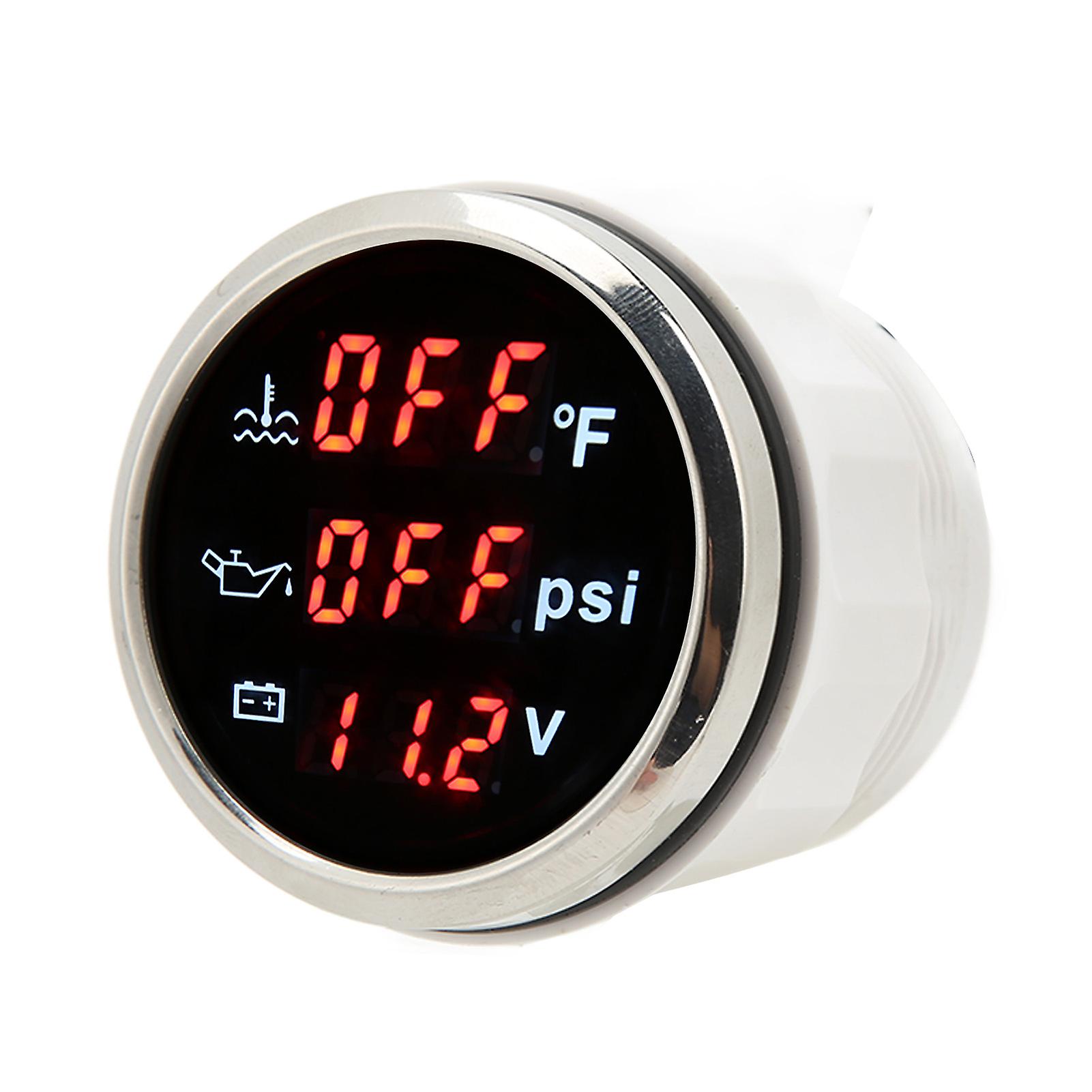 52mm 3 in 1 Digital Water Temperature Meter DC 9 to 32V Accurate for RV Yacht Boat Ship Car Motorcycle