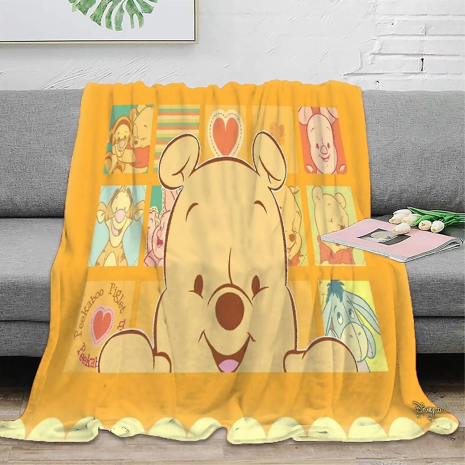 Winnie The Pooh Fleece Throw Blanket, Super Soft Fuzzy Warm Flannel Blanket, Lightweight Fluffy Warm Plush Blanket For Bed Sofa Couch Azxs-154