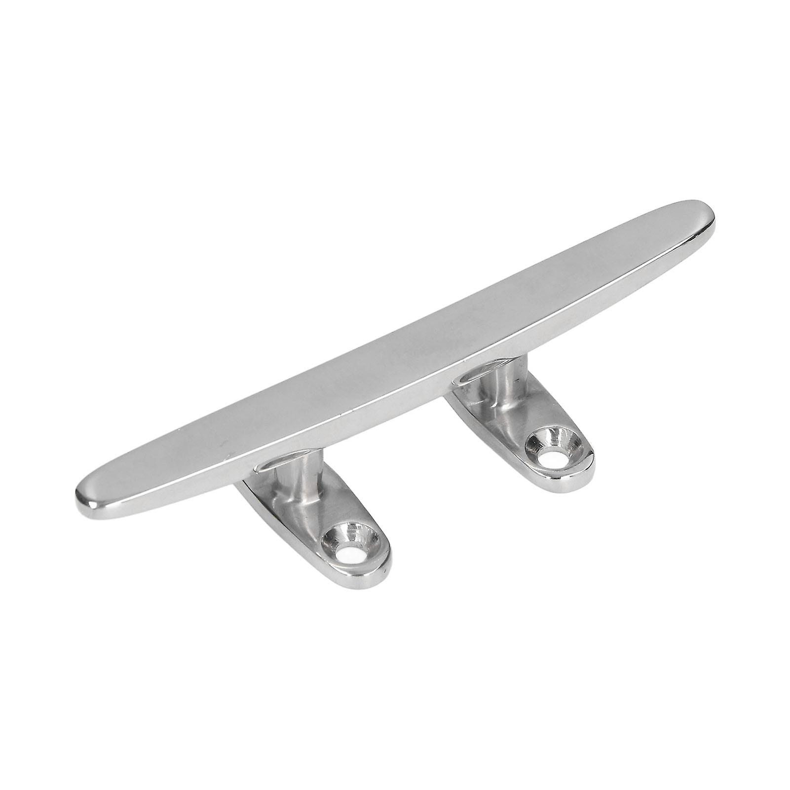 MechKit Boat Mooring Accories Boat Cleat Stainless Steel 316 Highly Polished Flat Open Base Cleats for Docks and Yachts, Marine Cleat for Boat