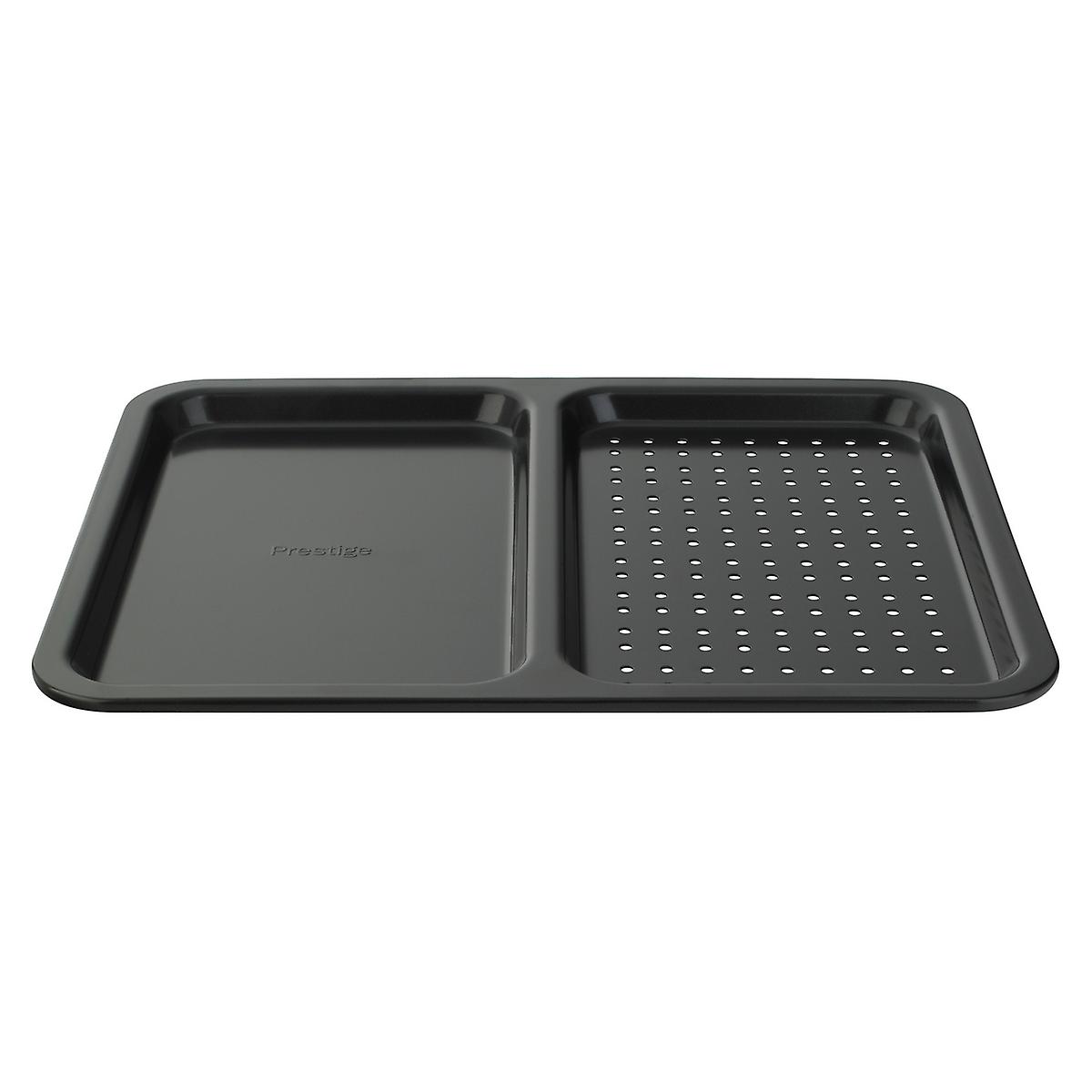 Prestige Inspire Split Oven Tray Black Steel Rectangular Non Stick Bakeware