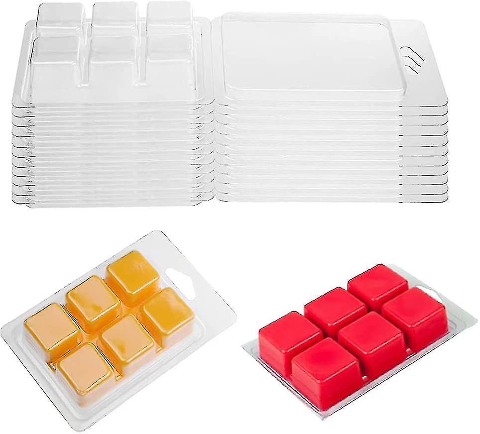 Wax Melt Containers Bulk 50 Pack Wax Melt Clamshell Packaging Clear Plastic Wax Melt Molds For Candl