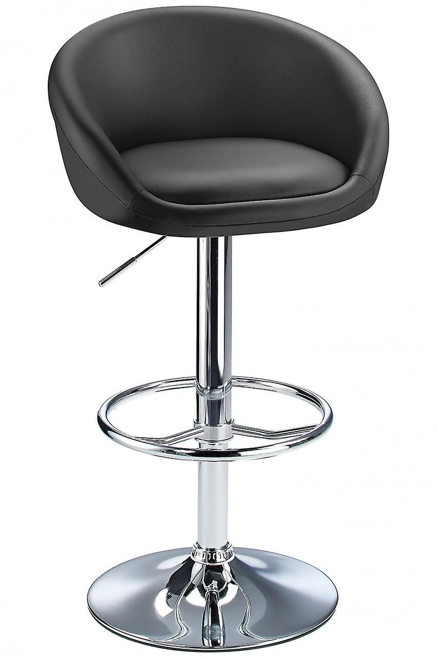 Lombardy Height Adjustable Breakfast Bar Stool Chrome - Black