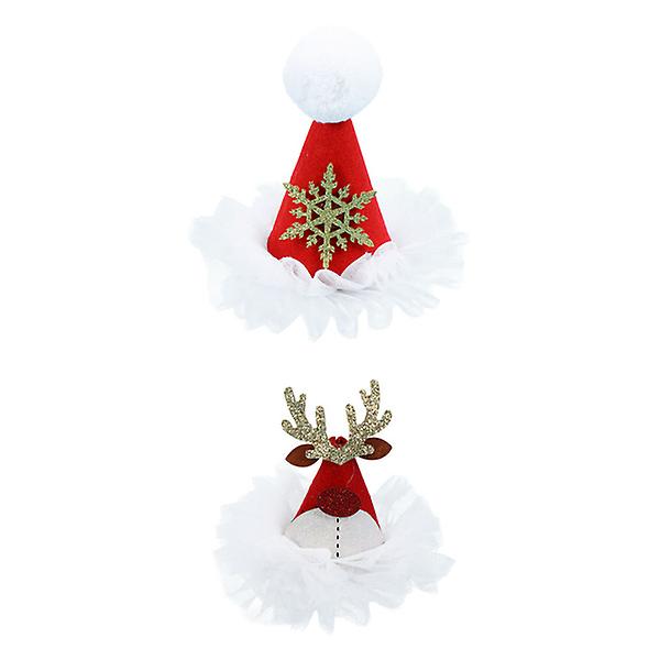 Adorable Xmas Antler Hat Hair Clips 2Pcs