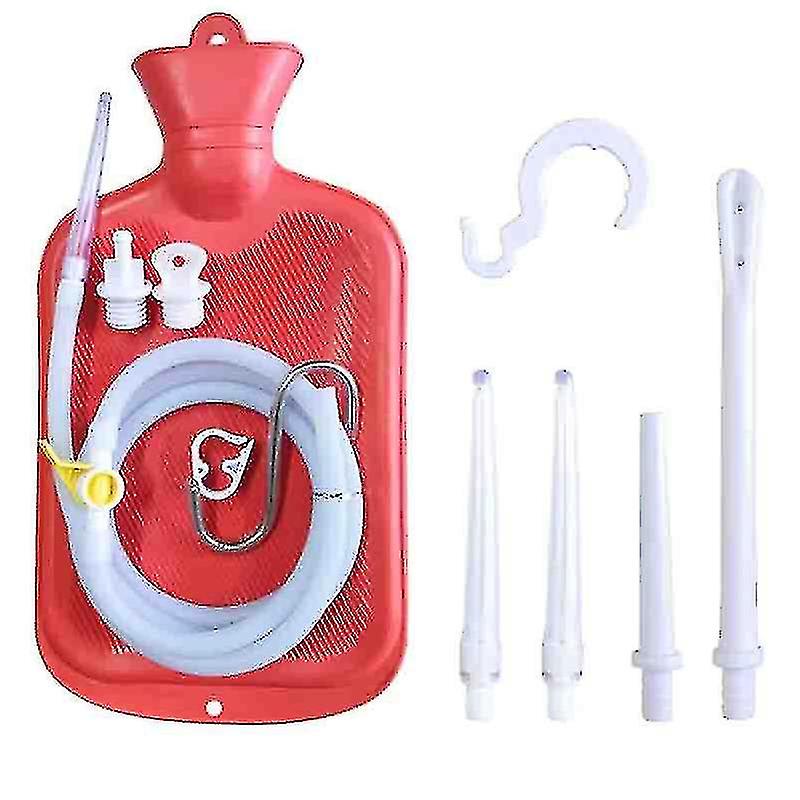 2 L Enema Bag Home Enema Kit With 3 Enema Tips,60 Inch Long Silicone Hose, Controlable Water Flow