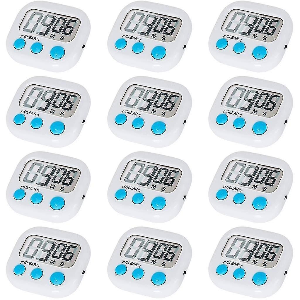 12 Pack Digital Kitchen Timer With On/off Switch, Loud Alarm