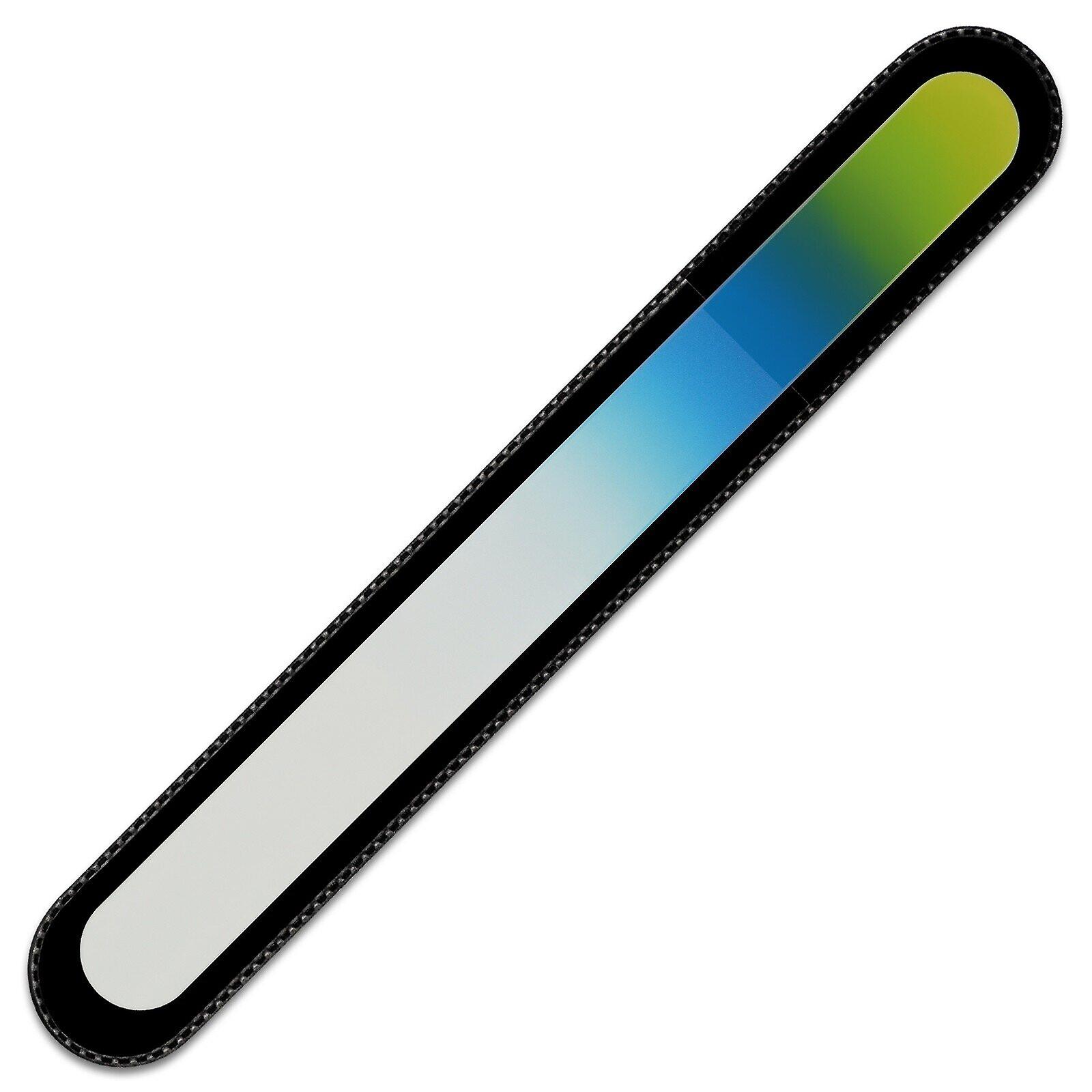 Large Rainbow Glass Nail File R-B9 - Yellow Blue