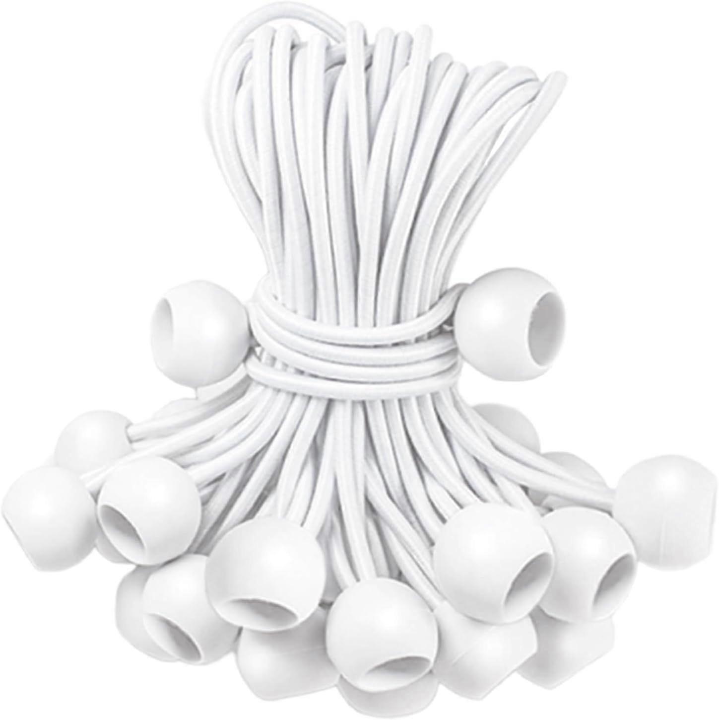50 Pieces Bungee Cords, Bungee Cord Ball, Tarp Cord, Bungee Cord with Ball, Bungee Cord for Tarp, Tents, Camping