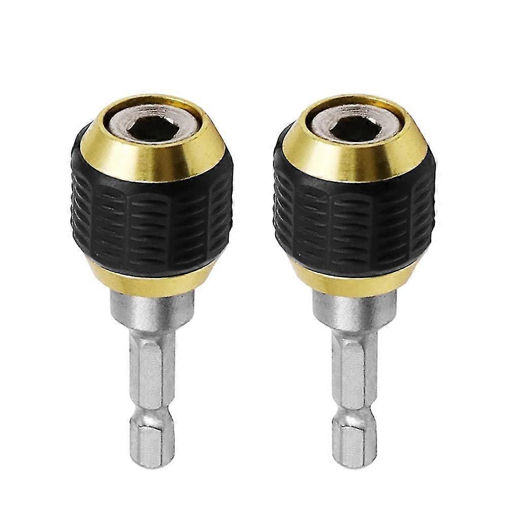2pcs 1/4" Hex Shank Drill Bit Extension Screwdriver Bit Holder Extension Rod Self Locking Bit Holder Quick Release Chuck Adapter Connector Power Drill