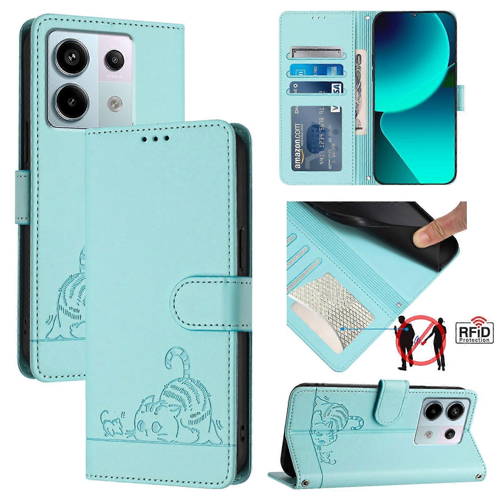 Cat Pattern PU Case For Xiaomi POCO X6 5G Global