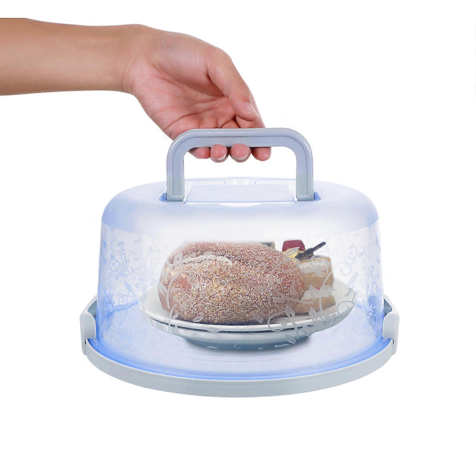 Hemoton Small Cake Carrier with Handle Portable Round Cupcake Container Cake Storage Box for Fruit Cupcake Baking Goods