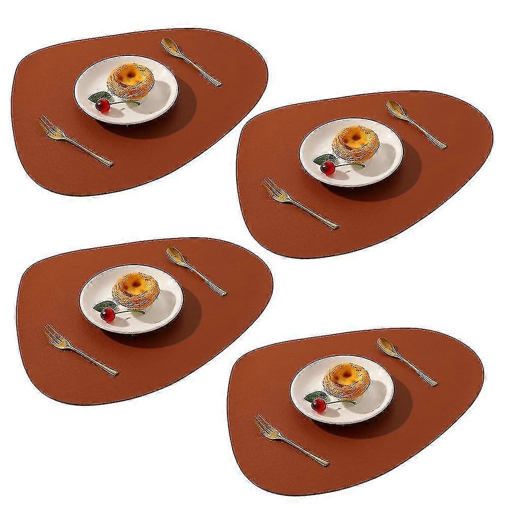 Ess-Leder-Tischsets Set von 4, abwischbare waschbare Tischsets.