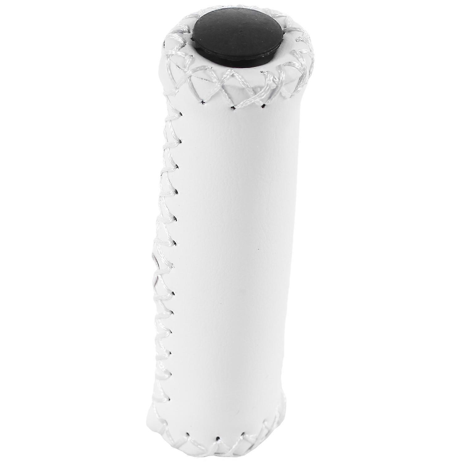 Pair Vintage leather bicycle Grips Grips trekking handlebars Cover Colour: White