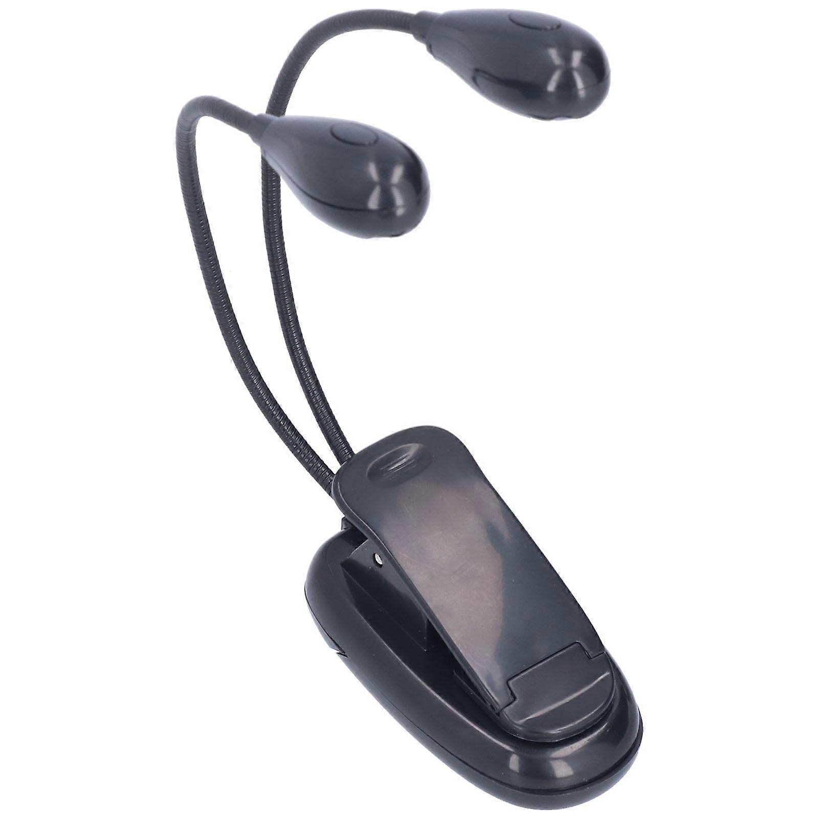 LED Book Light Eye Protecting 360 Rotatable White Light Double Pole 4 Lamp Beads Reading