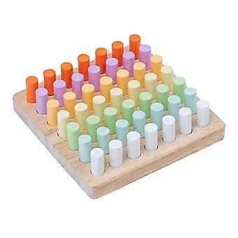 Mini Sensory Wood Plug Board Plug Sticks, Manual Brain Color Discrimination Teaching Aids Children's , Parent-child Interactive Toys, Increase Childre